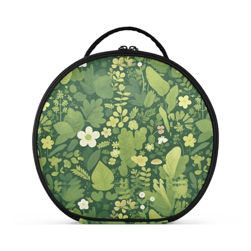 Kosmetiktasche mit grünem Blumengras, vertikal, freistehend, stilvolle Make-up-Tasche für Damen, mit verstellbaren Trennwänden, 27,9 cm Kosmetiktasche mit grünem Blumengras, vertikal, freistehend, stilvolle Make-up-Tasche für Damen, mit verstellbaren Trennwänden, 27,9 cm von tplaotee