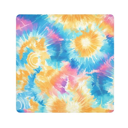 Kosmetiktasche mit lebhaftem Batik-Farb-Explosions-Design, selbstklebend, Kulturbeutel, Kulturbeutel, Reiseverpackung, Kamera-Objektivtuch, Wrapper für Damen, Größe 55,1 x 55,1 cm von tplaotee