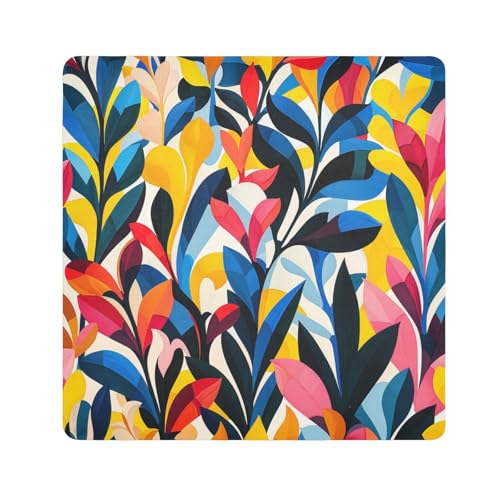 Kosmetiktasche mit modernen Blättern, selbstklebend, Reise-Kulturbeutel, Organizer, Verpackung, Kamera-Objektiv, Tuch für Toilettenartikel, Größe 55,1 x 55,1 cm von tplaotee