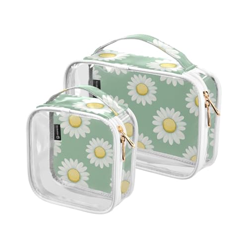 Kulturbeutel, transparent, dekorativ, TSA-geprüft, weißes Gänseblümchen, wasserdicht, Kosmetiktaschen für Damen, Geldbörse, Flughafen, Fluggesellschaft, Bolsa de Maquillaje Kulturbeutel, transparent, dekorativ, TSA-geprüft, weißes Gänseblümchen, wasserdicht, Kosmetiktaschen für Damen, Geldbörse, Flughafen, Fluggesellschaft, Bolsa de Maquillaje von tplaotee