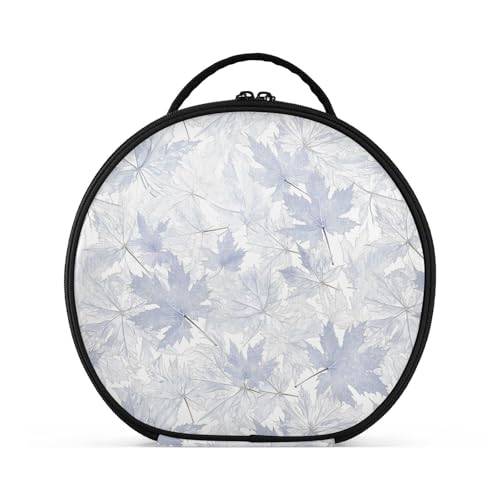 Kulturbeutel aus silberfarbenem Ahornblatt, vertikal, freistehend, tragbar, Kosmetiktasche für Damen, mit verstellbaren Trennwänden, 27,9 cm von tplaotee