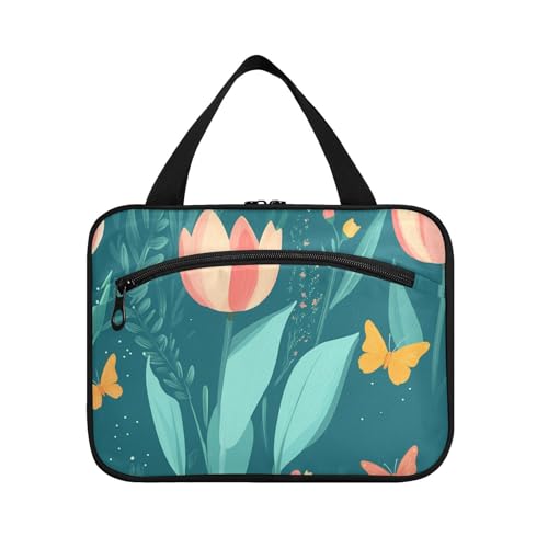 Kulturbeutel für Herren mit niedlichem Tulipa-Blumenmuster, zum Aufhängen, mit Haken, erweiterbare Designer-Tasche für Reisezubehör, Reisezubehör, Brochas, Maquillaje M, Niedliche Tulipa-Blumen Kulturbeutel für Herren mit niedlichem Tulipa-Blumenmuster, zum Aufhängen, mit Haken, erweiterbare Designer-Tasche für Reisezubehör, Reisezubehör, Brochas, Maquillaje M, Niedliche Tulipa-Blumen von tplaotee
