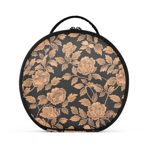 Kulturbeutel mit Blumenmuster, vertikal, freistehend, stilvolle Reise-Kosmetiktasche für Damen, mit verstellbaren Trennwänden, 27,9 cm von tplaotee