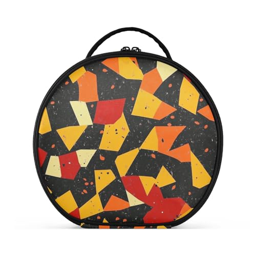 Kulturbeutel mit Fächern und Griff, große Kosmetiktasche für Damen, mit verstellbaren Trennwänden, 27,9 cm, Gelb / Rot von tplaotee