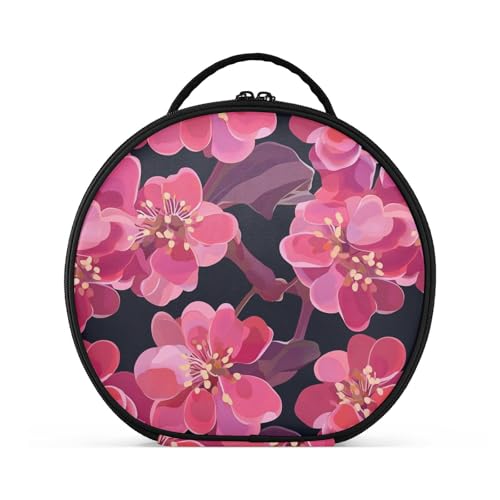 Kulturbeutel mit Fächern und Griff, stilvolle Reise-Kosmetiktasche für Damen, mit verstellbaren Trennwänden, 27,9 cm, Rot von tplaotee