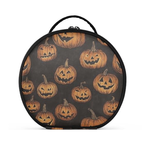 Kulturbeutel mit Halloween-Kulturbeutel, Reisegröße, Zubehör, stilvolle Kosmetiktasche für Damen, Reisen, mit verstellbaren Trennwänden, 27,9 cm, Gelb von tplaotee
