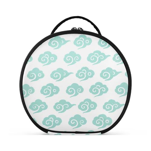 Kulturbeutel mit chinesischem Wolkenmuster, Reisegröße, Zubehör, Reißverschluss, Make-up-Tasche für Damen, mit verstellbaren Trennwänden, 27,9 cm, Mintgrün von tplaotee