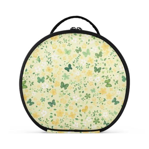 Kulturbeutel mit kleinen Blumen und Schmetterlingen, vertikal, freistehend, leicht, Reisetaschen für Damen, mit verstellbaren Trennwänden, 27,9 cm von tplaotee