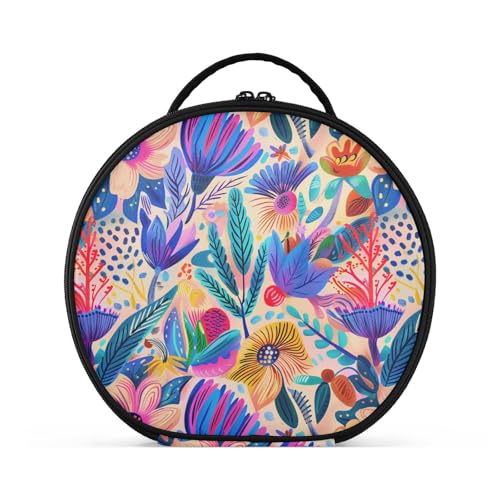 Kulturbeutel mit lebendigen Blumen, Reisegröße, Zubehör, wasserdichte Kosmetiktasche für Damen, mit verstellbaren Trennwänden, 27,9 cm von tplaotee
