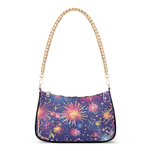 Lila Firework trendige Kette gesteppte Umhängetasche für Damen Handtaschen für Damen von tplaotee