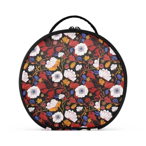 Lilly Kulturbeutel mit Fächern und Griff, tragbare Kosmetiktasche für Geldbörse, mit verstellbaren Trennwänden, 27,9 cm, Weiß von tplaotee