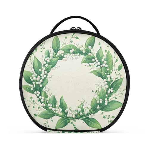 Lily-of-The-Valley Kranz-Kulturbeutel, vertikal, freistehend, tragbar, Kosmetiktasche für Geldbörse, mit verstellbaren Trennwänden, 27,9 cm von tplaotee