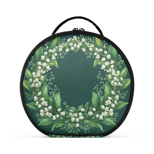 Lily-of-The-Valley Kulturbeutel, Kranz, vertikal, freistehend, stilvolle Kosmetiktasche für Geldbörse, mit verstellbaren Trennwänden, 27,9 cm von tplaotee