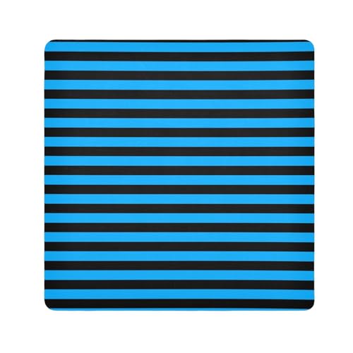 Make-up-Tasche für Damen, selbstklebend, Neonblau mit schwarzen Streifen, Reise-Kulturbeutel, Organizer, Wickeltasche für Kamera, Objektiv, Tasche, Organizer, Taschen für Damen, Größe 55,1 x 55,1 cm von tplaotee