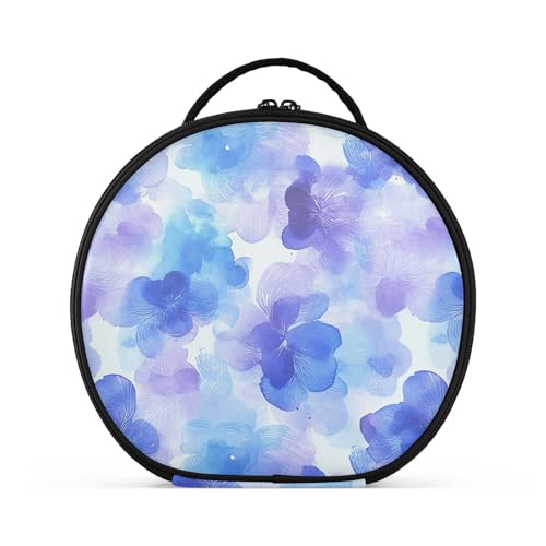 Make-up-Tasche mit Blumenmuster, vertikal, freistehend, mit Reißverschluss, für Damen, mit verstellbaren Trennwänden, 27,9 cm von tplaotee