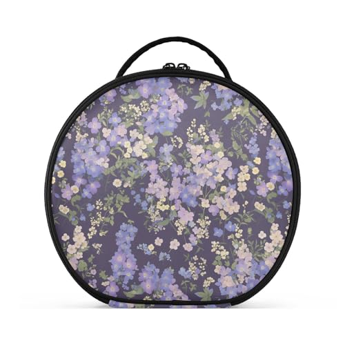 Make-up-Tasche mit Fächern und Griff, Reißverschluss, Reise-Kosmetiktasche für Damen, mit verstellbaren Trennwänden, 27,9 cm, Violett von tplaotee