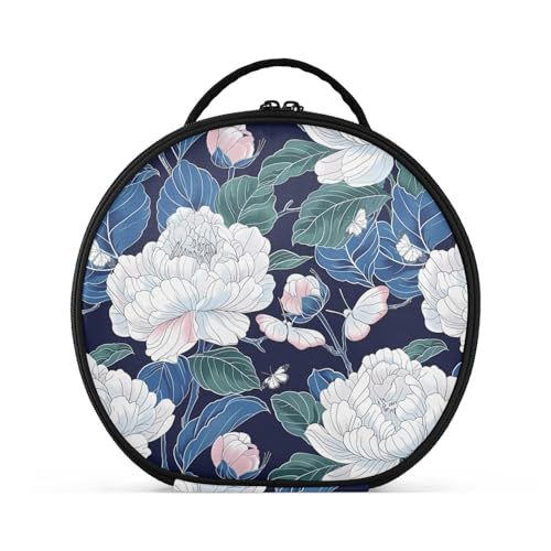 Make-up-Tasche mit Fächern und Griff, große Kosmetiktasche für Geldbörse, mit verstellbaren Trennwänden, 27,9 cm, Grün von tplaotee