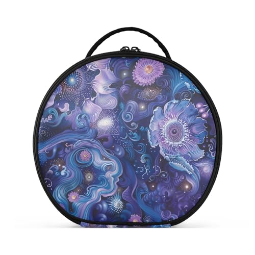 Make-up-Tasche mit Fächern und Griff, leichte Kosmetiktasche für Damen, mit verstellbaren Trennwänden, 27,9 cm, Blau / Violett von tplaotee