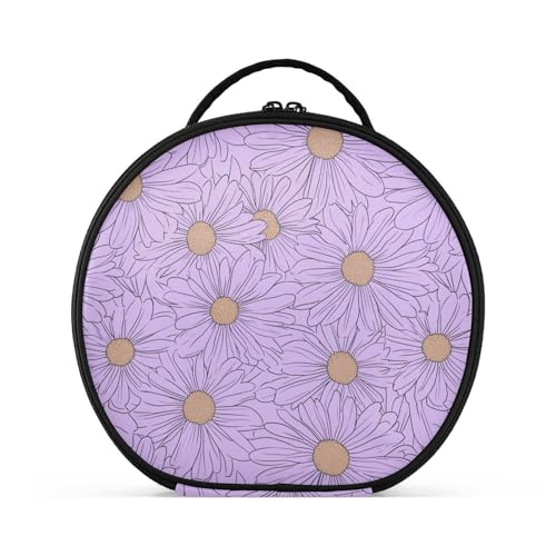 Make-up-Tasche mit Fächern und Griff, stilvolle Kosmetiktasche für Damen, mit verstellbaren Trennwänden, 27,9 cm, Violett von tplaotee
