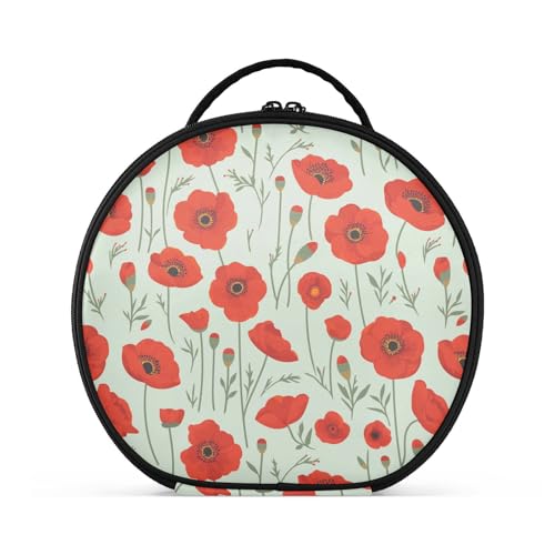 Make-up-Tasche mit Ölgemälde, Mohnblumen-Motiv, Reisegröße, Zubehör, stilvolle Kosmetiktasche für Damen, Reisen, mit verstellbaren Trennwänden, 27,9 cm Make-up-Tasche mit Ölgemälde, Mohnblumen-Motiv, Reisegröße, Zubehör, stilvolle Kosmetiktasche für Damen, Reisen, mit verstellbaren Trennwänden, 27,9 cm von tplaotee