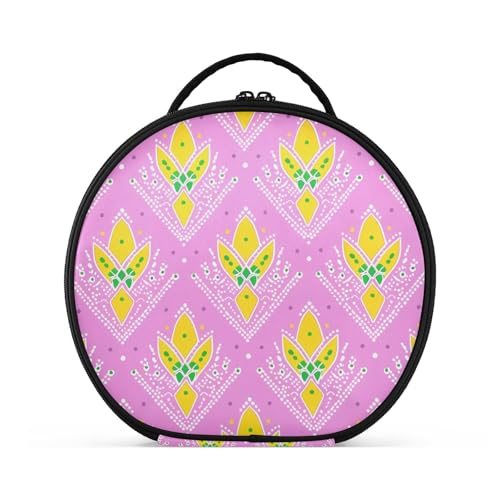 Make-up-Tasche mit gelbem Pfirsichmuster, vertikal, freistehend, mit Reißverschluss, Kosmetiktasche für Damen, Reisen, mit verstellbaren Trennwänden, 27,9 cm von tplaotee