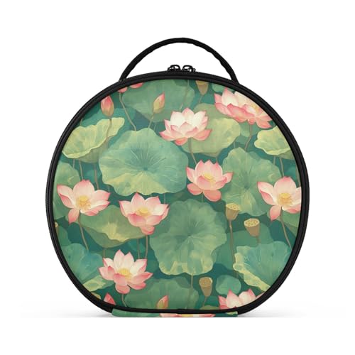 Make-up-Tasche mit rosa Blumenmotiv, Reisegröße, Zubehör, große Kosmetiktasche für Damen, mit verstellbaren Trennwänden, 27,9 cm von tplaotee