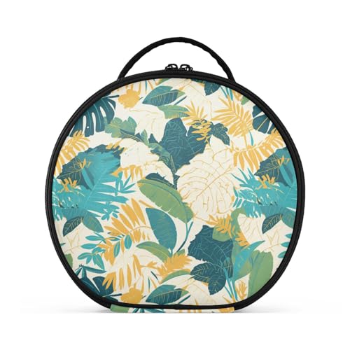 Make-up-Tasche mit tropischen Pflanzen, vertikal, freistehend, leicht, Kosmetiktasche für Damen, mit verstellbaren Trennwänden, 27,9 cm, Grün von tplaotee