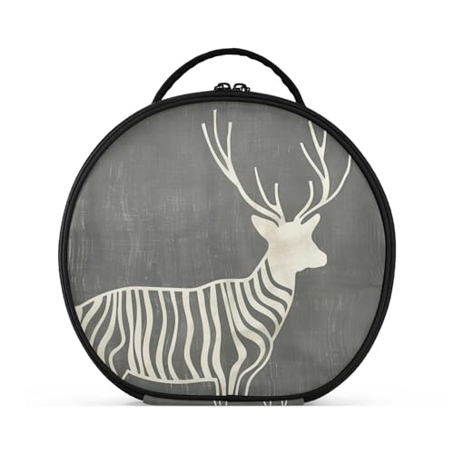 Minimalistische Kosmetiktasche mit Tierdruck, Rentier, vertikal, freistehend, stilvolle Make-up-Tasche für Damen, mit verstellbaren Trennwänden, 27,9 cm von tplaotee