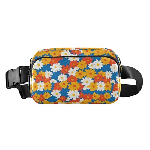 Modische Bauchtasche mit Gänseblümchen-Motiv, für Damen, Herren, Teenager, Mini-Gürteltasche mit verstellbarem Riemen für Reisen, Fitnessstudio, Arbeit von tplaotee
