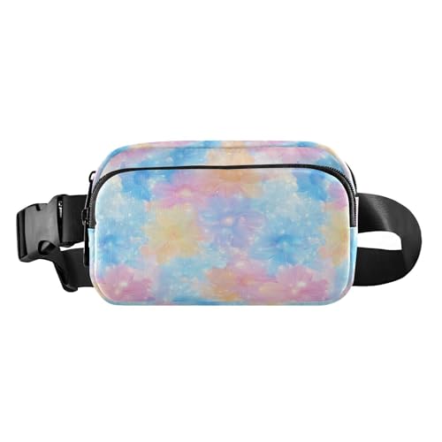 Modische Gürteltasche für Eltern, schöne verträumte Blumen, Umhängetasche für Damen, Herren, Teenager, Mini-Gürteltasche, Reisebrieftasche mit verstellbarem Riemen für Reisen, Laufen, Wandern von tplaotee