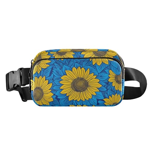 Modische Hüfttasche für Damen, Herren, Teenager, kleine Umhängetasche mit verstellbarem Gurt, Sonnenblumengelb, für Reisen, Laufen, Wandern von tplaotee