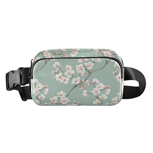 Modische Hüfttasche im Vintage-Stil, Kirschblüten-Design, für Damen und Herren, kleine Umhängetasche, Anti-Diebstahl-Hüfttasche mit verstellbarem Gurt, für Radfahren, Wandern, Fitnessstudio von tplaotee