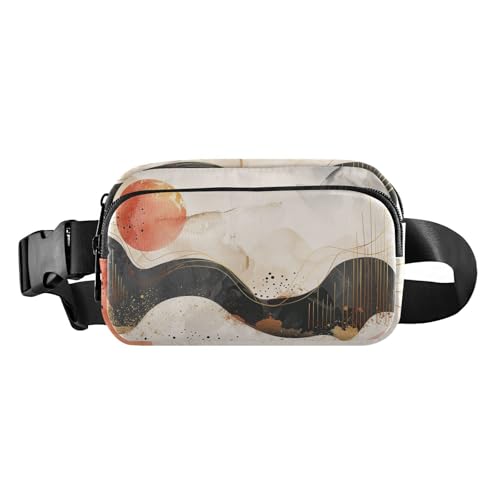 Modische Umhängetasche für Herren und Damen, Motiv: Marmor, Berg, Sonnenuntergang, kleine Laufgürteltasche, Hüfttasche mit verstellbarem Riemen für Workout, Laufen, Wandern von tplaotee