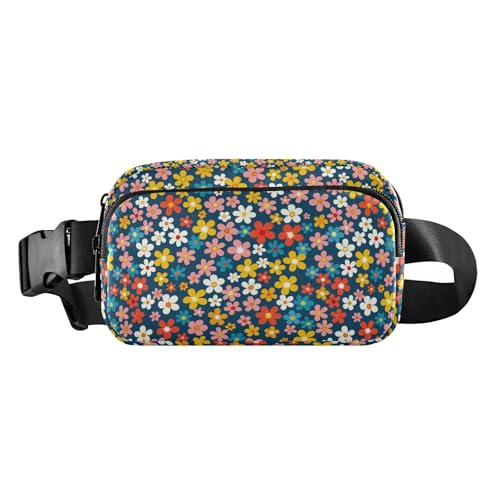 Modische Umhängetasche im Retro-Stil mit Blumenmuster, für Damen und Herren, Mini-Umhängetasche mit verstellbarem Riemen, für Workout, Laufen, Wandern von tplaotee