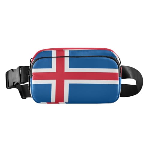 Modische Umhängetasche mit Flagge Island, Hüfttasche für Damen, Herren, Teenager, Mini-Brustgürtel, Bauchtasche mit verstellbarem Gurt für Reisen, Einkaufen, Laufen von tplaotee