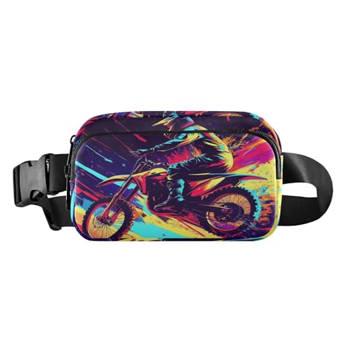 Motocross-Fahrradtasche, modische Crossbody-Tasche für Damen, Herren, Teenager, große Kapazität, Anti-Diebstahl-Hüfttasche mit verstellbarem Gurt für Reisen, Einkaufen, Laufen von tplaotee