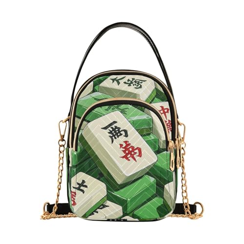 Niedliche Cartoon-chinesische Mahjong-Umhängetasche für Damen, mit mehreren Taschen, Handtasche für Reisen von tplaotee