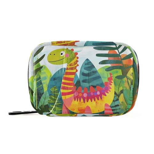 Niedlicher Dinosaurier-Pillen-Organizer im kindlichen Stil mit abnehmbaren Fächern, aufsteckbarer Pillen-Organizer, Reisetasche von tplaotee