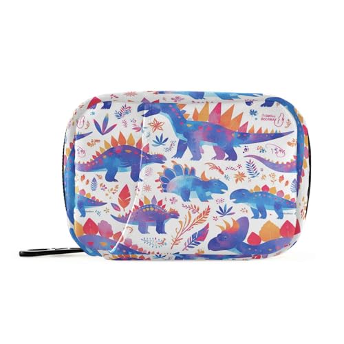 Pillendose mit Dinosaurier-Motiv, mit abnehmbaren Fächern, praktischer Reise-Pillen-Organizer, Medizintasche, Blau von tplaotee