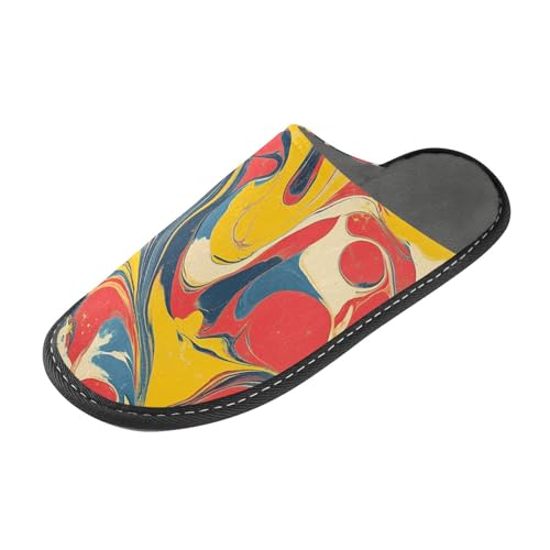 Pop-Art-Hausschuhe für Damen, Retro-Stil, Batikmuster, Hausschuhe, Hausschuhe, Hausschuhe, für Innenbereich, mit Memory-Schaum, für Haus, Schlafzimmer von tplaotee