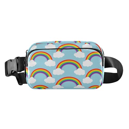 Rainbow Cloud Stilvolle Bauchtasche für Damen, Herren, Teenager, Mehrzweck-Schultertasche, Reisezubehör mit verstellbarem Gurt, für Radfahren, Wandern, Fitnessstudio von tplaotee