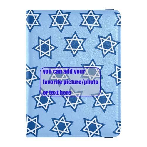 Reisepasshülle aus Leder, Motiv: Star Of David Hanukka, personalisierbar, Reisedokumente, Geldbörse, Reisepasshülle, leicht, Davidstern Hanukkah, 1 size von tplaotee