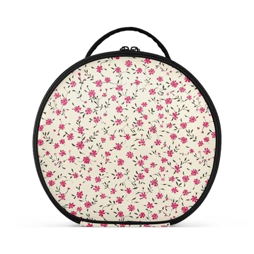 Reisetasche mit Blumen und Fächern und Griff, Reißverschluss, Reisetaschen für Damen, mit verstellbaren Trennwänden, 27,9 cm von tplaotee