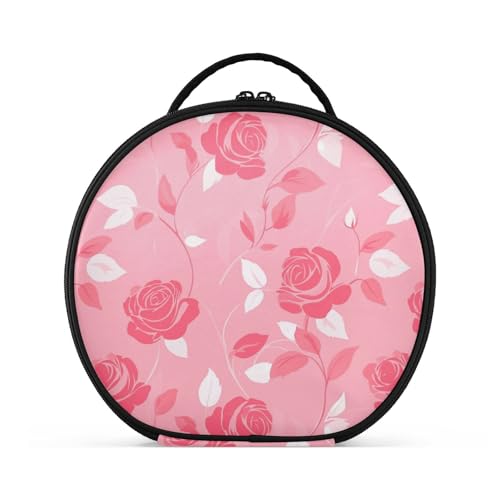 Reisetasche mit Blumenmuster, Rose, Pfirsich, vertikal, freistehend, Reißverschluss, Reise-Kosmetiktasche für Damen, mit verstellbaren Trennwänden, 27,9 cm Reisetasche mit Blumenmuster, Rose, Pfirsich, vertikal, freistehend, Reißverschluss, Reise-Kosmetiktasche für Damen, mit verstellbaren Trennwänden, 27,9 cm von tplaotee