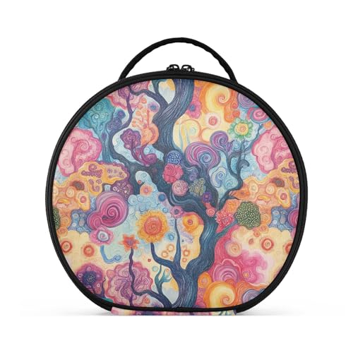 Reisetasche mit abstraktem Blumenbaum-Muster, buntes Ölgemälde, mit Fächern und Griff, tragbare Kosmetiktasche für Damen, mit verstellbaren Trennwänden, 27,9 cm Reisetasche mit abstraktem Blumenbaum-Muster, buntes Ölgemälde, mit Fächern und Griff, tragbare Kosmetiktasche für Damen, mit verstellbaren Trennwänden, 27,9 cm von tplaotee