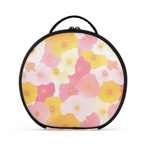 Reisetasche mit bunten Blumen, vertikal, freistehend, leicht, Make-up-Tasche für Damen, mit verstellbaren Trennwänden, 27,9 cm von tplaotee
