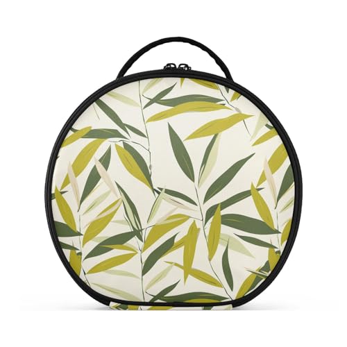 Reisetasche mit hellgrünen Blättern, vertikal, freistehend, Reißverschluss, Reise-Kosmetiktasche für Damen, mit verstellbaren Trennwänden, 27,9 cm Reisetasche mit hellgrünen Blättern, vertikal, freistehend, Reißverschluss, Reise-Kosmetiktasche für Damen, mit verstellbaren Trennwänden, 27,9 cm von tplaotee