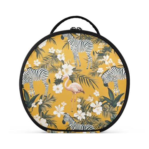Reisetasche mit tropischen Tieren, Reisegröße, Zubehör, tragbare Taschen für Damen, mit verstellbaren Trennwänden, 27,9 cm, Gelb von tplaotee