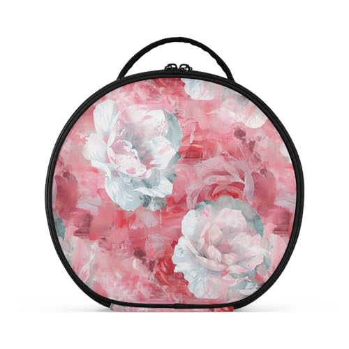 Rosravel-Tasche mit Fächern und Griff, für Damen, mit verstellbaren Trennwänden, 27,9 cm, Rosa / Weiß von tplaotee