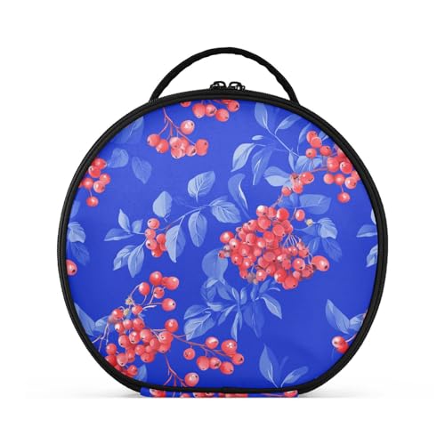 Rowanberry Fruit Kosmetiktasche, Reisegröße, Zubehör, leichte Reisetasche für Damen, mit verstellbaren Trennwänden, 27,9 cm, Königsblau von tplaotee
